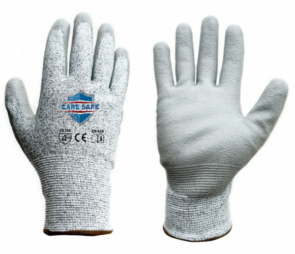 13G HPPE knit PU coated level 5 gloves anti cut