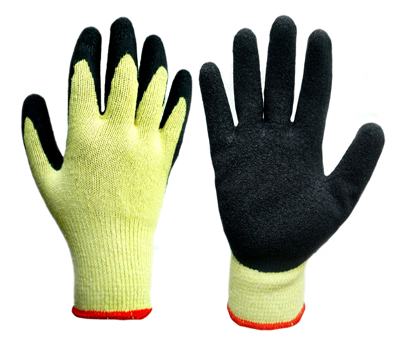 10 gauge yellow TC with wrinkle latex coated gloves 1