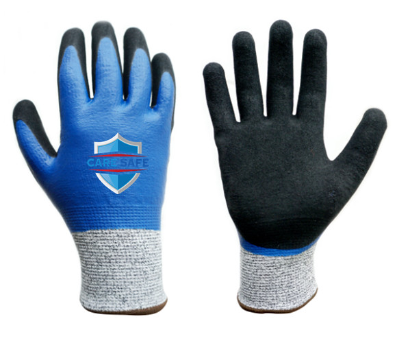 13G HPPE knit waterproof nitrile level 5 gloves anti cut