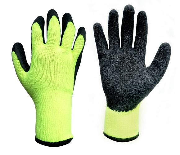7 gauge polyester terry liner with wrinkle latex palm coated gloves 1