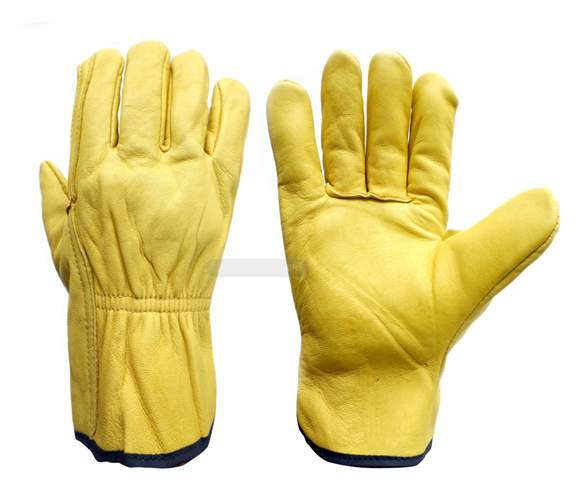 yellow goatskin gloves