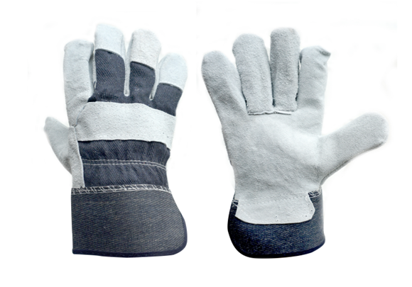 Cow leather gloves bark blue