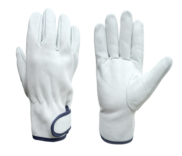 white goatskin gloves