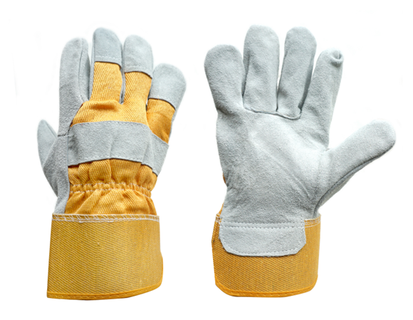 yellow cow leather gloves