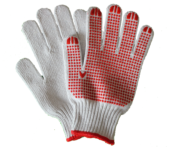 anti slip dotted cotton gloves