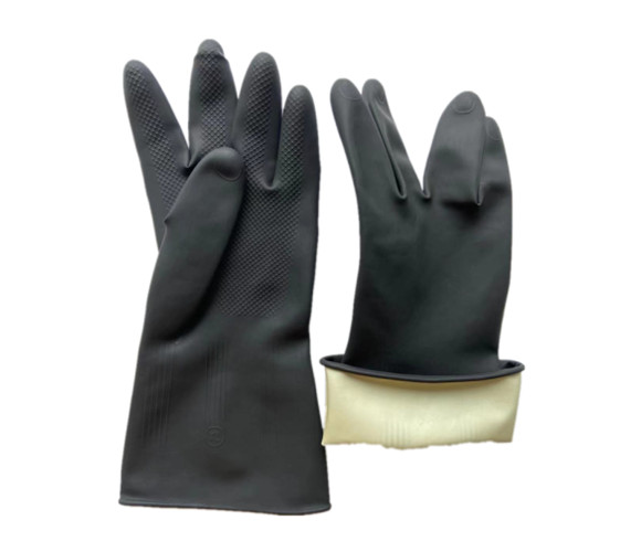black latex glove