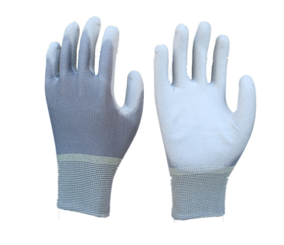grey PU gloves