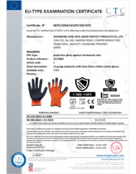 foam latex coated work glove