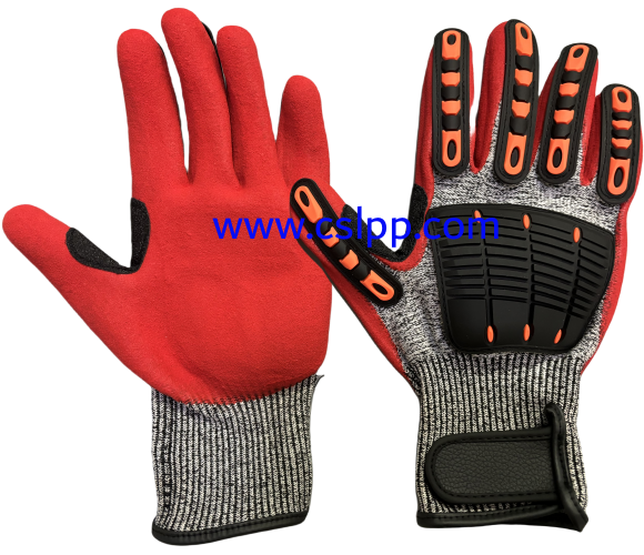 anti impact glove red color