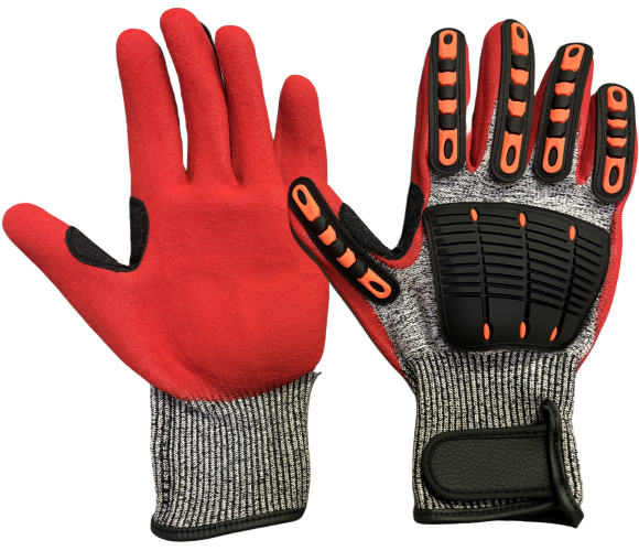 red color anti impact glove anti slip 